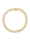 Eye Candy La Women's Luxe Luna 18k Goldplated & Cubic Zirconia Link Choker Necklace In Brass