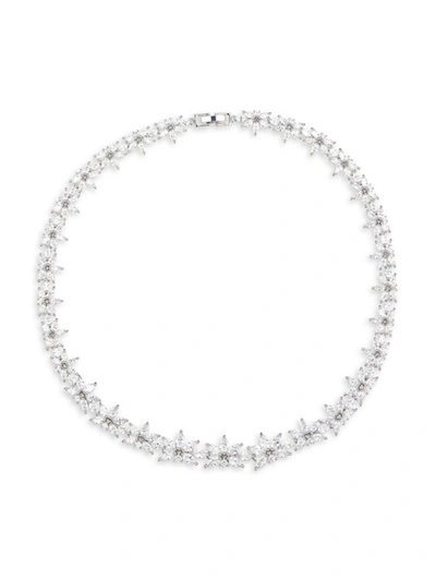 Eye Candy La Women's Luxe Mary Brass & Cubic Zirconia Crystal Leaf Choker Necklace
