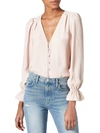 Joie Bolona Poet-sleeve Button-front Silk Blouse In Pink Sky