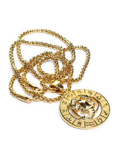 Jean Claude Men's Goldplated Stainless Steel Zodiac Pendant Necklace In Cancer