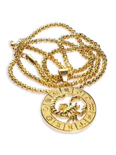 Jean Claude Men's Goldplated Stainless Steel Zodiac Pendant Necklace In Scorpio
