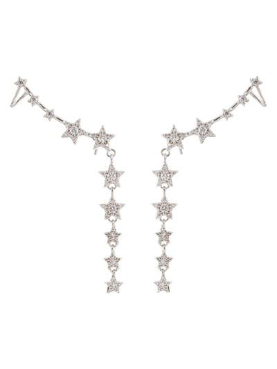 Eye Candy La Women's Luxe Silvertone & Crystal Drop Earrings In Neutral