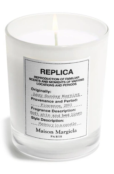 Maison Margiela Replica' Mini Lazy Sunday Morning Scented Candle 2 oz/ 70 G In White