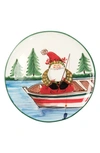 Vietri Old St. Nick Fishing Round Platter In Multi
