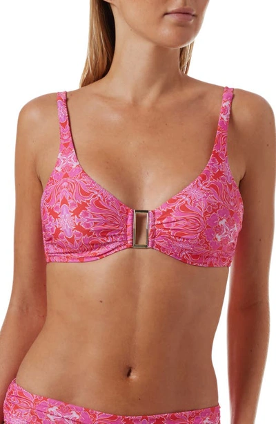 Melissa Odabash Bel Air Embellished Floral-print Underwired Bikini Top In Carnival