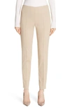 Akris 'melissa' Slim Techno Cotton Ankle Pants In Sand