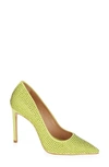 Schutz Lou Crystal Suede Pump In Wild Lime