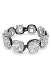 Swarovski Harmonia Cushion Cut Crystal Flex Bracelet In Two Tone In White
