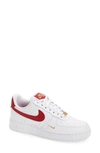 Nike Air Force 1 '07 Essential Sneaker In White/ Gym Red/ Gym Red/ White