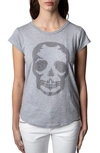 Zadig & Voltaire Skull Cotton & Modal T-shirt In Gris Chine