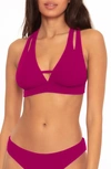 Becca Fine Line Split-strap Bikini Top Women's Swimsuit In Pomegranate