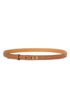 Loewe Anagram Buckle Leather Belt In Tan/ Gold