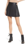 Bb Dakota By Steve Madden Bb Dakota X Steve Madden Come Correct Faux Leather Pleated Skirt In Black
