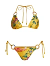 Zimmermann Tropicana Ring Floral Triangle Bikini Set In Multi