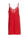 Eberjey Naya Lace-trimmed Stretch-modal Chemise In Red