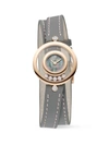 Chopard Women's Happy Diamonds Icons 18k Rose Gold, Mother-of-pearl, Diamond, & Leather Wrap Strap Watch