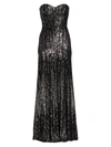 RENE RUIZ COLLECTION WOMEN'S STRAPLESS SEQUINED GOWN