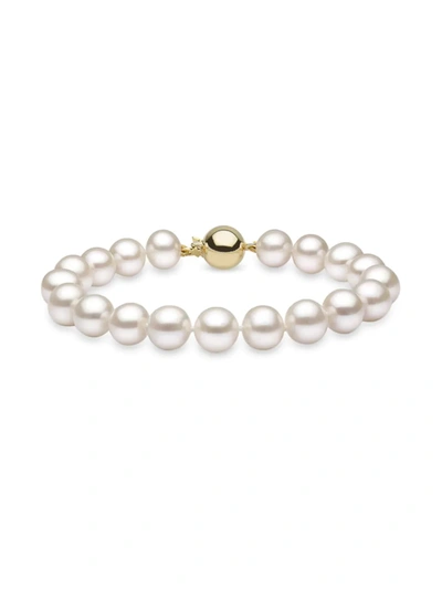 Saks Fifth Avenue Women's 14k Yellow Gold & 9.5-10mm Cultured Freshwater Pearl Bracelet In White