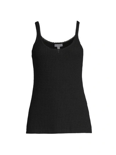 Andine Amelie Waffle Knit Tank Top In Black
