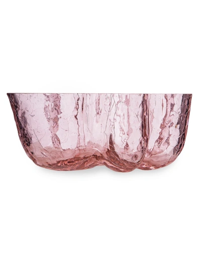 Kosta Boda Crackle Serving Bowl In Pink
