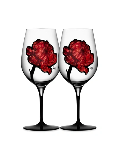 Kosta Boda Tattoo 2-piece Wine Glass Set In Clear