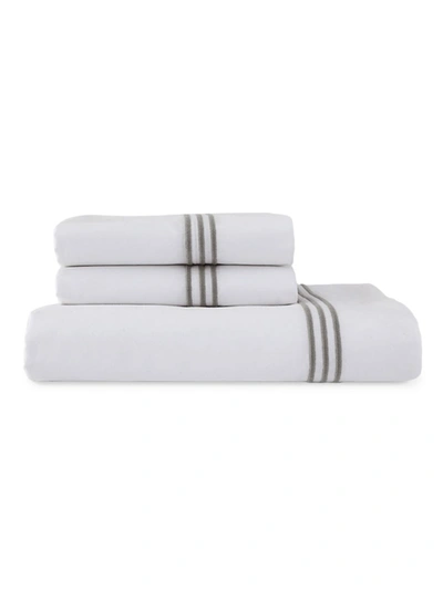 Downtown Company Madison Embroidered Pillowcases In White Gray