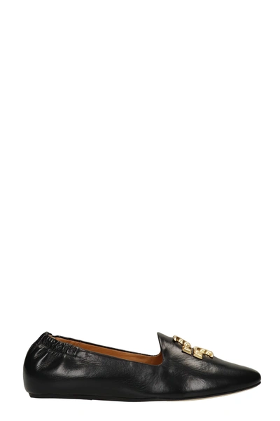 Tory Burch Eleanor Leather Medallion Loafers In Black