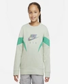 Nike Kids' Big Girls Air Sweatshirt In Seafoam/roma Green