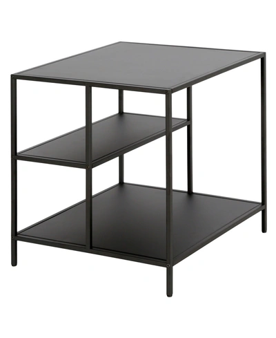Hudson & Canal Winthrop 20" Side Table With Shelves In Blackened Bronze