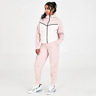 Nike Women's Sportswear Tech Fleece Jogger Pants In Pink Oxford/white