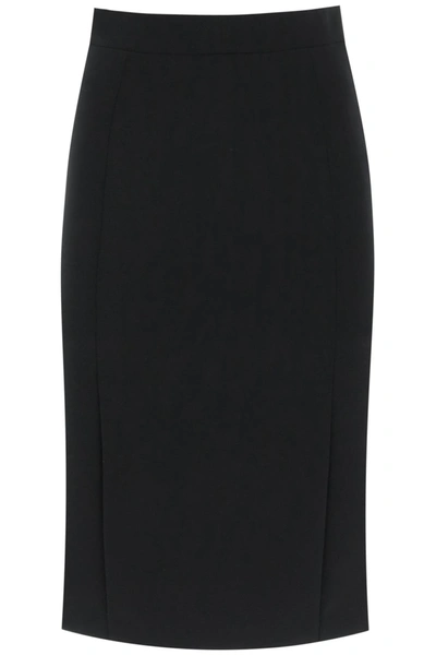 Moschino Crepe Pencil Skirt In Black