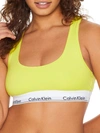 Calvin Klein Modern Cotton Unlined Logo Bralette In Citrina Yellow