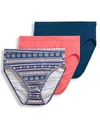 Jockey Elance Breathe French Cut Brief 3-pack In Ink Well,coral,frost