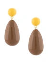 Eshvi Oval Drop Earrings In Brown