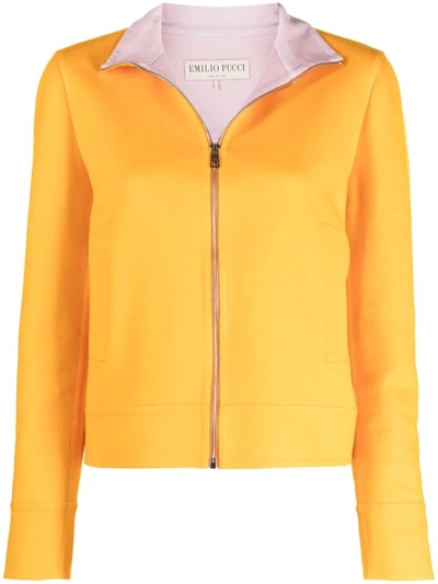 Emilio Pucci Zip-fastening Long-sleeve Jacket In Orange