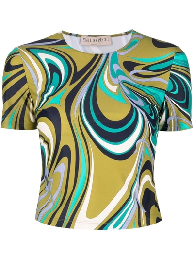Pucci Onde-print T-shirt In Blue