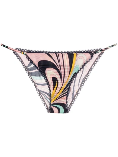 Pucci Onde-print Tanga Briefs In Pink