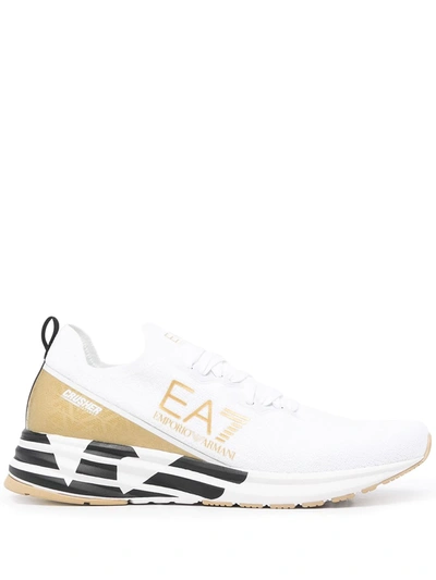 Ea7 Logo Low-top Sneakers In White