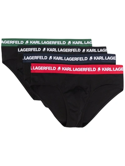 Karl Lagerfeld Logo-embroidered Briefs (pack Of Seven) In Black