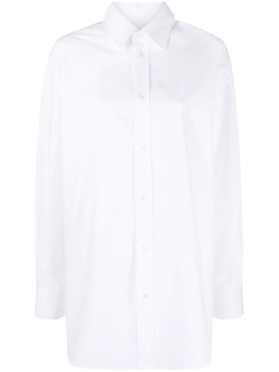 Filippa K Longline Button-up Shirt In White