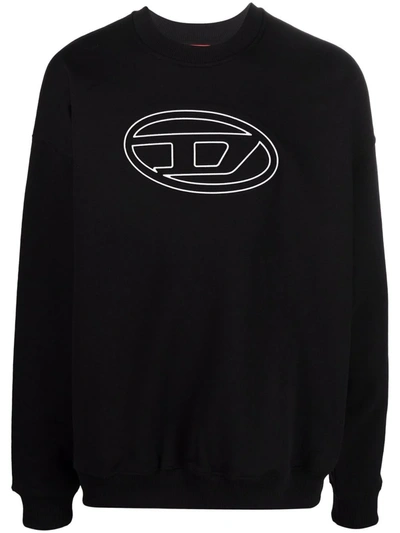 Diesel Logo-print Cotton Sweatshirt In Black