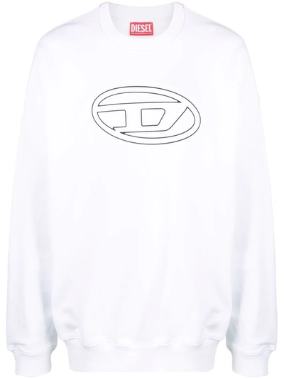 Diesel Logo-print Cotton Sweatshirt In White