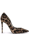 Dolce & Gabbana Printed Glossy High-heeled Shoes In Brown