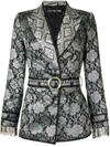 LISA VON TANG DOUBLE-BREASTED BROCADE BLAZER