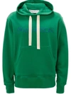 Jw Anderson Classic Embroidered Logo Hoodie In Green