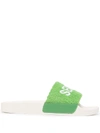 Senso Elly Logo-embroidered Slides In Green