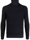Dell'oglio Roll Neck Merino Sweater In Blue