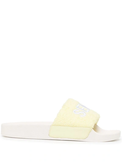 Senso Elly Logo-embroidered Slides In Yellow