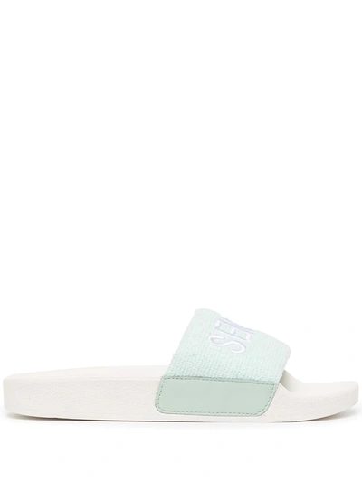 Senso Elly Embroidered-logo Slides In Green