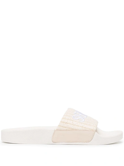 Senso Elly Ii Logo-embroidered Slides In Neutrals